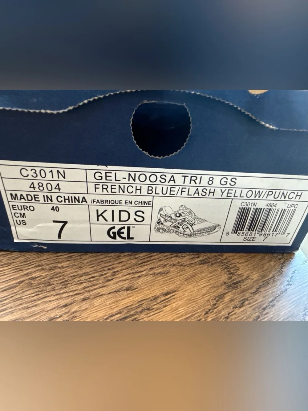 Kids Asics Gel Noosa Tri 8 (French Blue/Flash Yellow) Size Y7